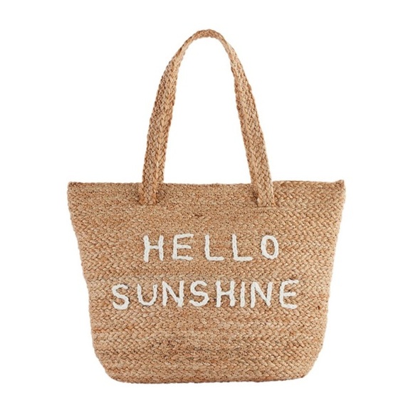 NWT Hello Sunshine Cooler Jute Bag - Picture 1 of 4